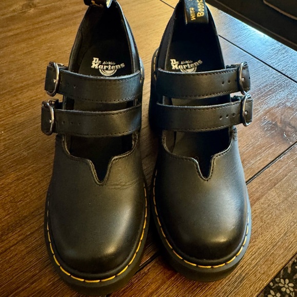 Dr. Martens Black Double Strap Mary Jane Eviee Shoes 5 - Picture 3 of 5